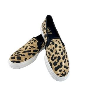 KEDS DOUBLE DECKER LEOPARD SLIP-ON SNEAKER 7.5
